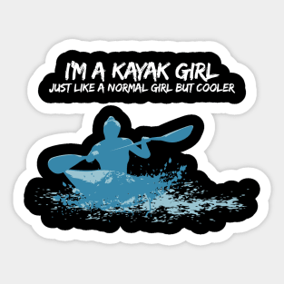 Funny and cool Kayak Girl T-Shirt or Gift Sticker